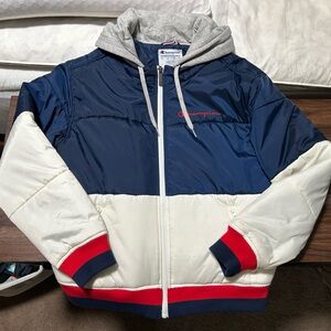 Champion Red, White, and Blue Puffer Jacket